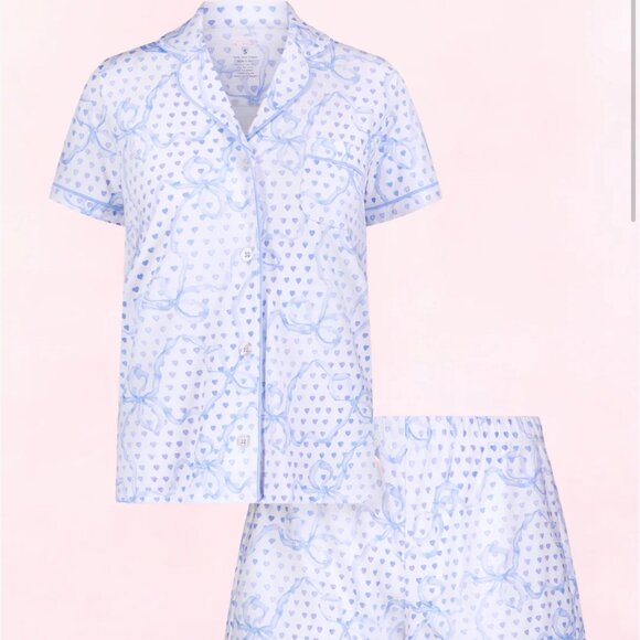 NEW Roller Rabbit Luna Bow Hearts Polo Pajama Set - Picture 2 of 7